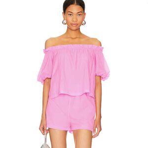 Amanda Uprichard Pink Off-Shoulder Romper